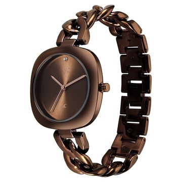 Vyb Spotlight By Fastrack Quartz Analog Brown Dial Brown Metal Strap Watch For Girls