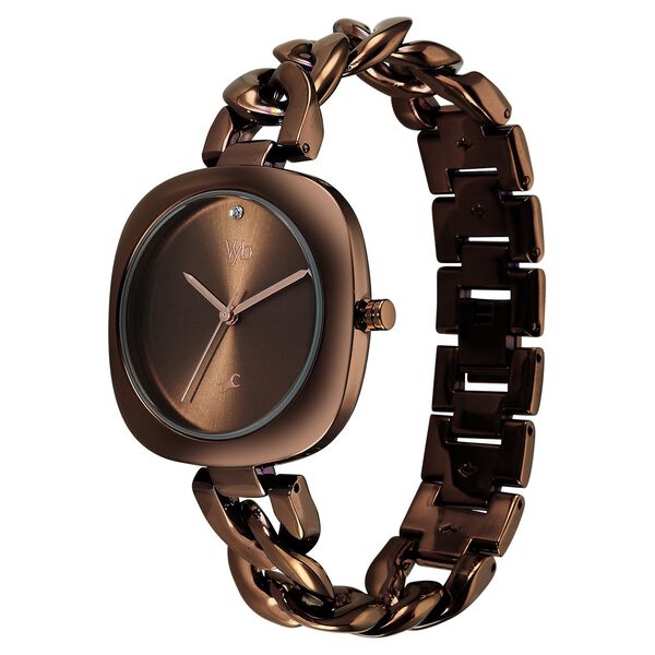 Vyb Spotlight By Fastrack Quartz Analog Brown Dial Brown Metal Strap Watch For Girls - image number 4