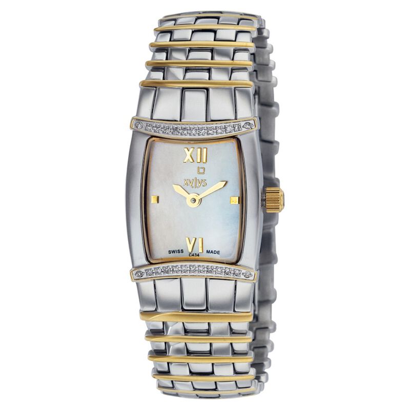 Xylys Swiss Analog Champagne Dial And Stainless Steel Strap Watch For Women
