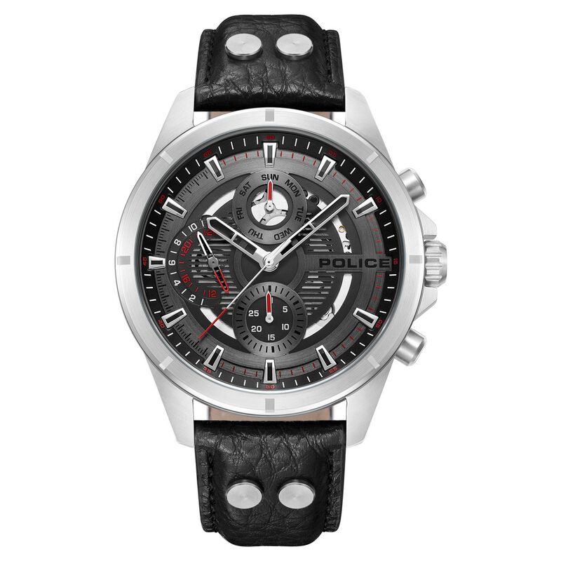 Police Black Dial Quartz Multifunction Watch for Men