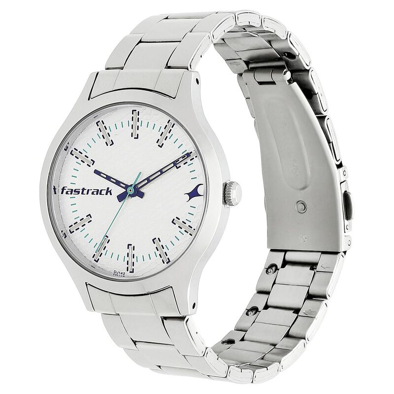 Fastrack Denim Quartz Analog White Dial Stainless Steel Strap Watch for Girls - image number 2
