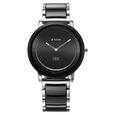 Titan Edge Fusion Quartz Analog Black Dial Black Steel & Ceramic Strap Watch for Men