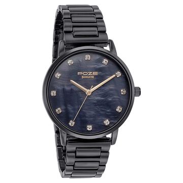 Sonata Poze Quartz Analog Mother Of Pearl Dial Metal Strap Watch for Women
