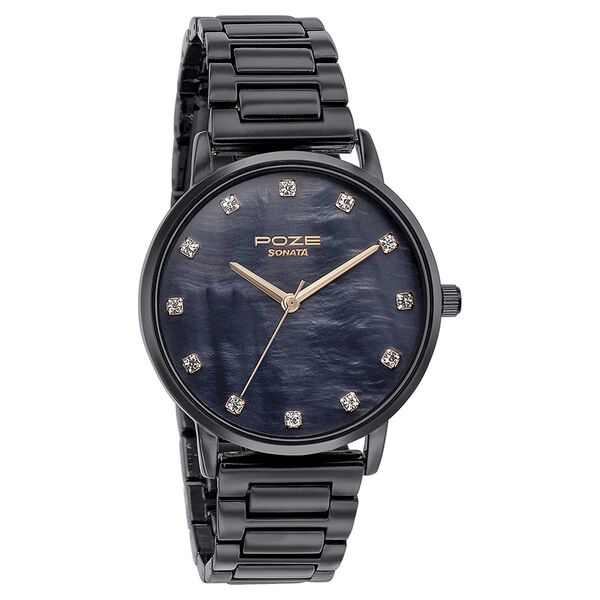 Sonata Poze Quartz Analog Mother Of Pearl Dial Metal Strap Watch for Women - image number 2