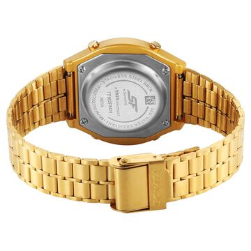 SF CirQle Digital Black Dial Golden Stainless Steel Strap Watch For Men