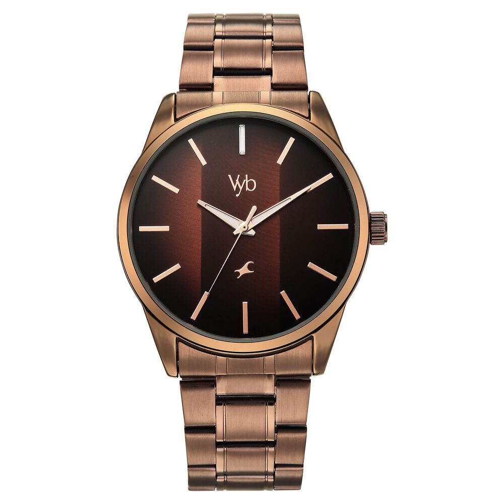 Vyb Drift By Fastrack Quartz Analog Brown Dial Brown Stainless Steel Strap Watch For Guys-image-8