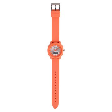 Zoop Ana-Digi Watch with Silver Dial & Orange Strap for Girls Kids, from House of Titan