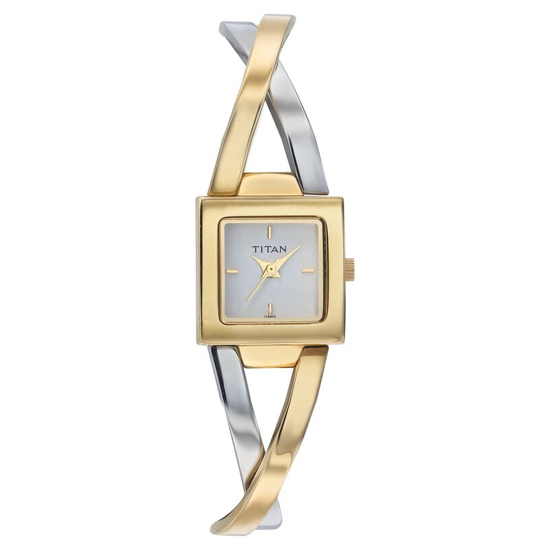 Titan Quartz Analog White Dial Watch for Women