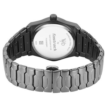 Vyb Limitless By Fastrack Quartz Analog Grey Dial Grey Metal Strap Watch For Guys