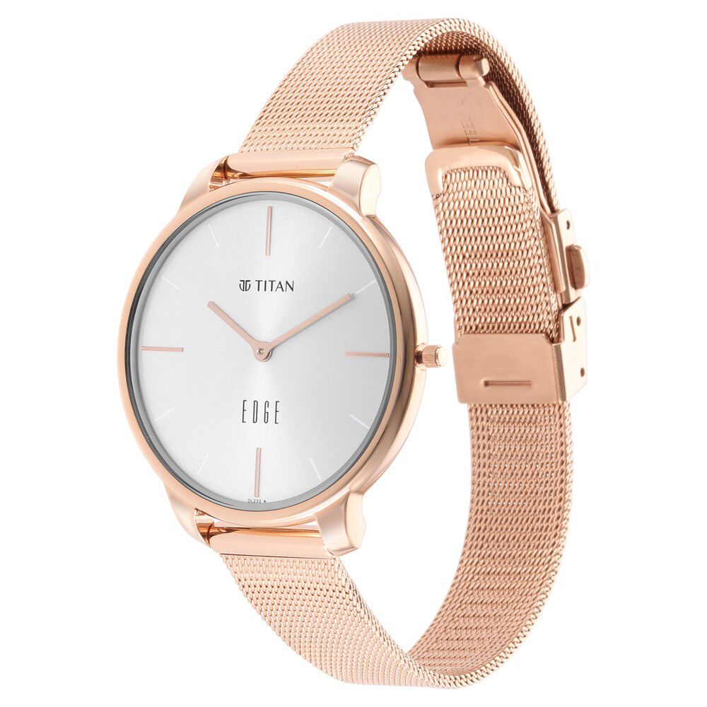 Buy Online Titan Edge White Dial Analog Stainless Steel Strap