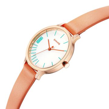 Sonata Play Orange Dial Watch for Women