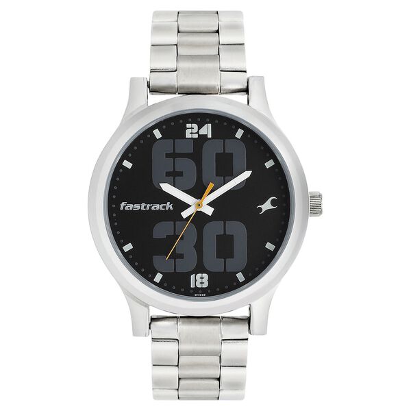 Fastrack Bold Quartz Analog Black Dial Stainless Steel Strap Watch for Guys - image number 0
