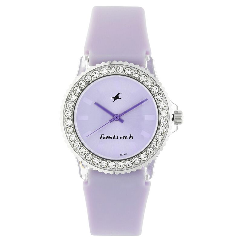 Fastrack Quartz Analog Purple Dial Plastic Strap Watch for Girls