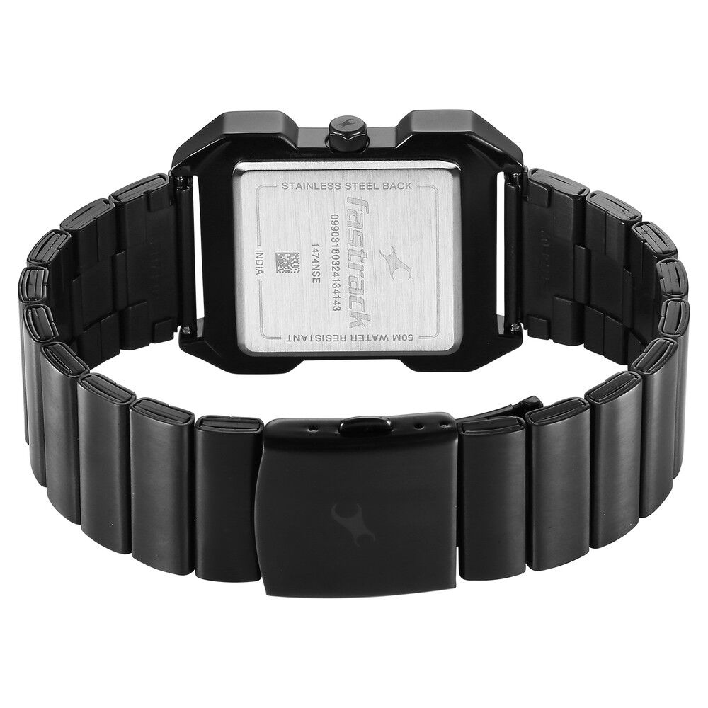 Buy Online Fastrack Pulse Quartz Analog Black Dial With Black Stainless steel Strap Watch for Guys 1474nm02 Titan