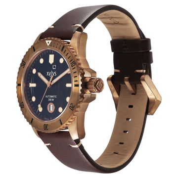 Xylys Swiss Automatic Brown Dial Brown Leather Strap Watch For Men