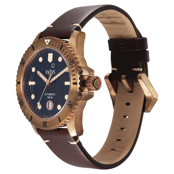 Xylys Swiss Automatic Brown Dial Brown Leather Strap Watch For Men - image number 3