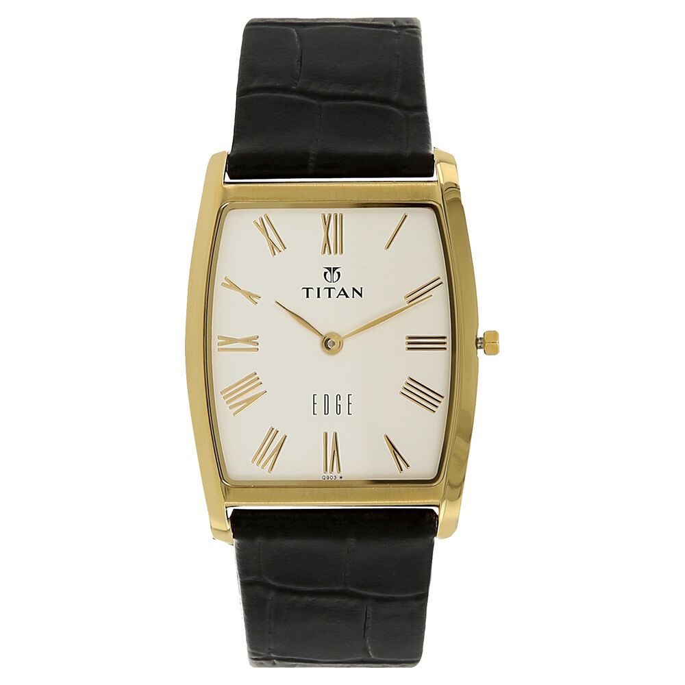 Buy Online Titan Quartz Analog Brown Dial Leather Strap Watch for