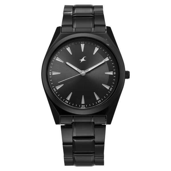 Fastrack Stunners X Quartz Analog Black Dial Stainless Steel Strap Watch For Guys - image number 0