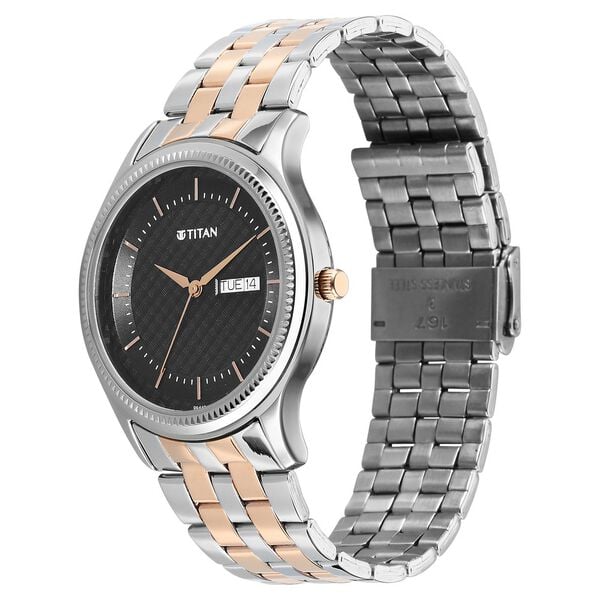 Titan Karishma Quartz Analog with Day and Date Blue Dial Stainless Steel Strap Watch For Men - image number 2