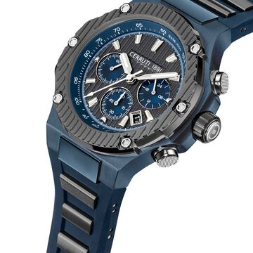 Cerruti 1881 Quartz Chronograph Grey Dial Blue Stainless Steel Strap Watch For Men