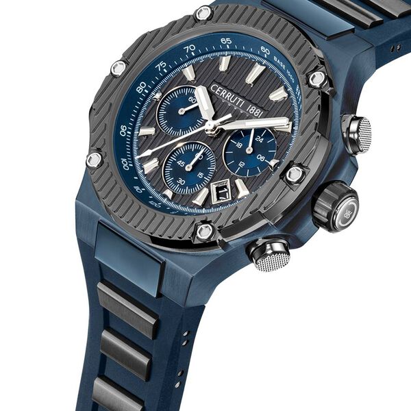 Cerruti 1881 Quartz Chronograph Grey Dial Blue Stainless Steel Strap Watch For Men - image number 1