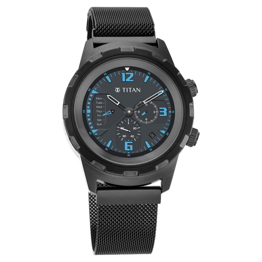Buy Online Titan Connected X Hybrid Smartwatch Customisable Dial Stainless Steel Strap Unisex Watch 90116nm01 Titan