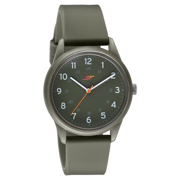 Sonata SF Field watch Quartz Analog Khaki Dial Brown Silicone Strap Watch For Men