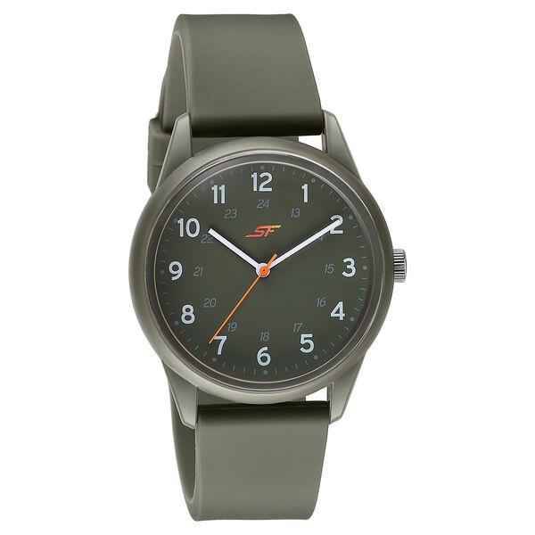 Sonata SF Field watch Quartz Analog Khaki Dial Brown Silicone Strap Watch For Men - image number 1