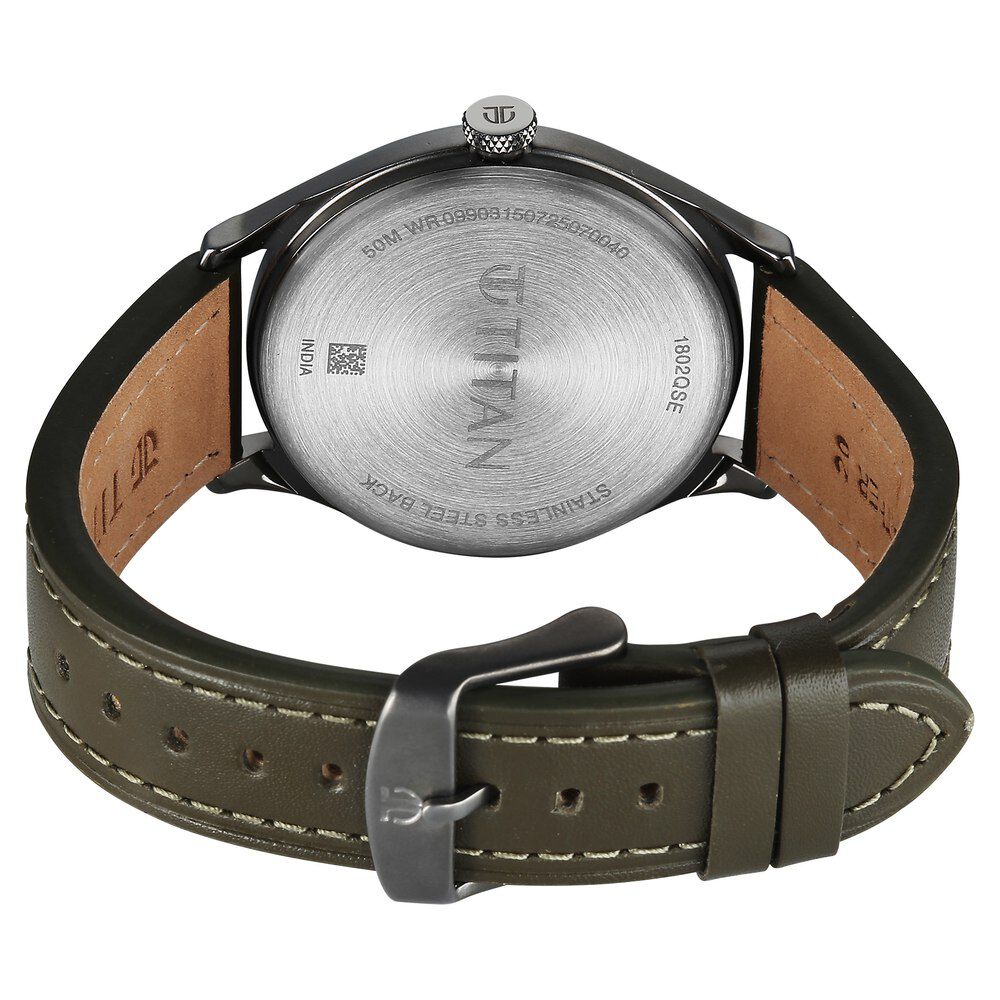 Buy Online Titan Neo Basics Analog with Green Dial Green Leather