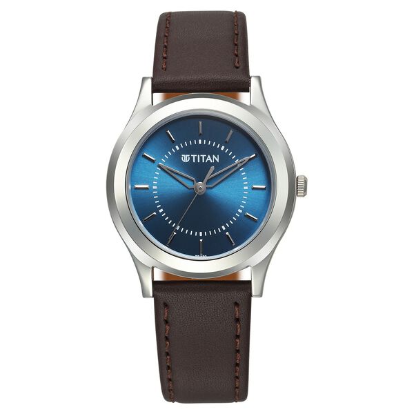 Titan Karishma Zing Quartz Analog Blue Dial Leather Strap Watch for Men - image number 0