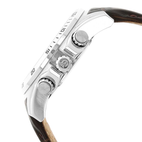 Titan Classic Brown Dial Chronograph Leather Strap watch for Men - image number 2