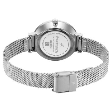 Fastrack Stunners X Quartz Analog Silver Dial Stainless Steel Strap Watch For Girls