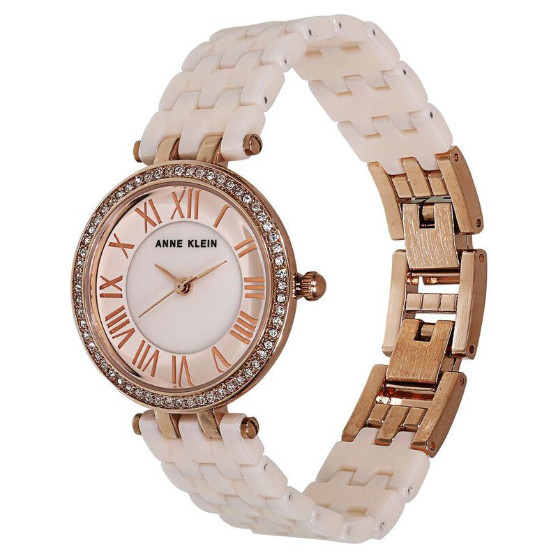 Anne Klein Quartz Analog Mother of Pearl Dial Ceramic Strap Watch for Women - image number 1