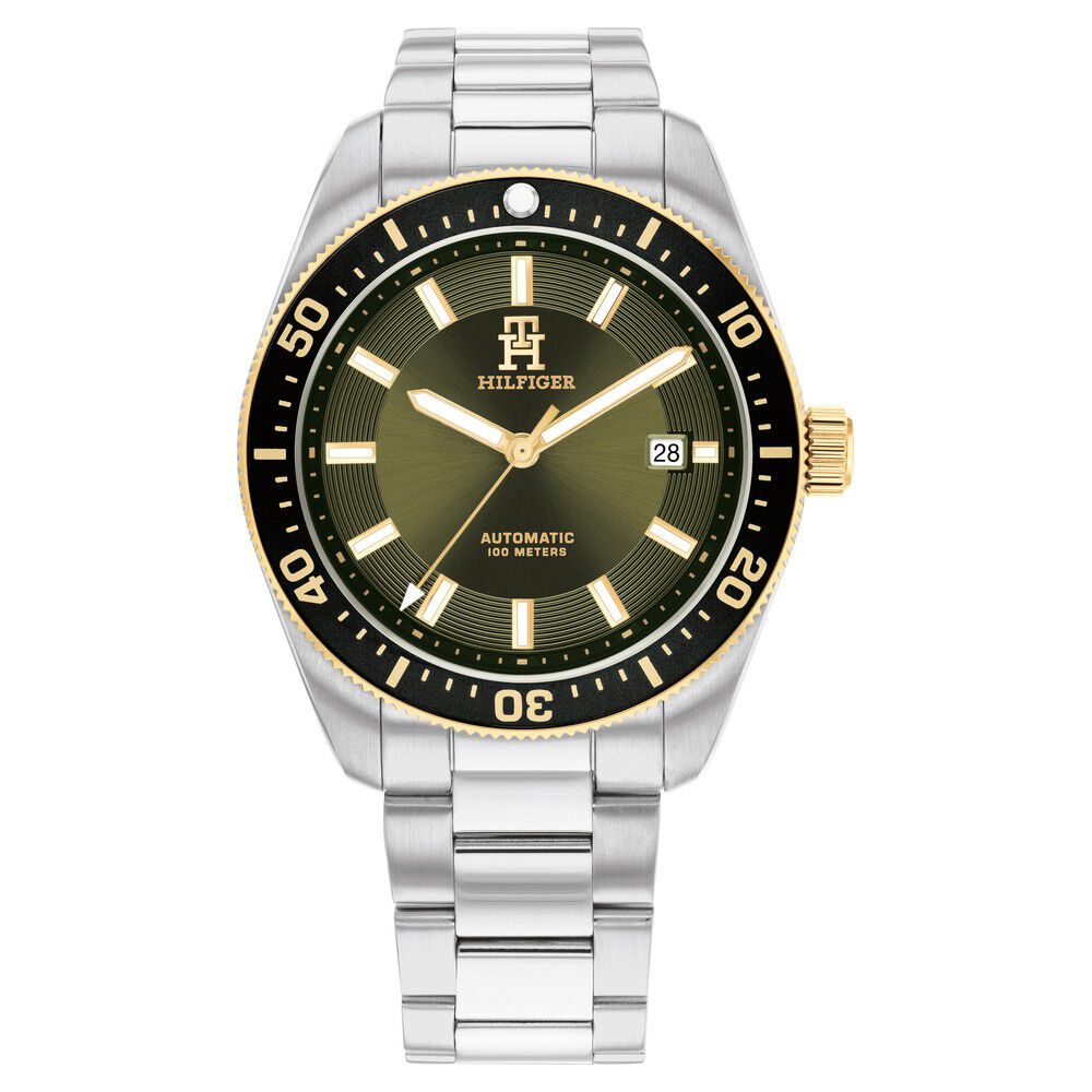 Tommy Hilfiger Automatic Green Dial Stainless Steel Strap Watch For Men-picture-31