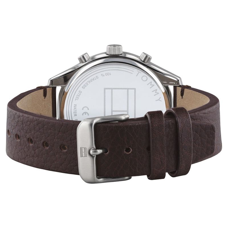 Tommy Hilfiger Quartz Multifunction Grey Dial Leather Strap Watch for Men - image number 2