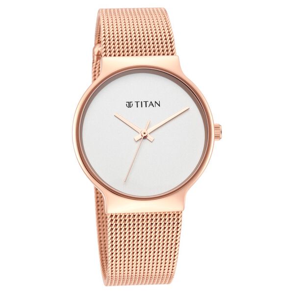 Titan Slimline Silver Dial Women Watch With Stainless Steel Strap - image number 1