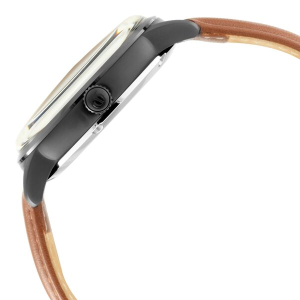 Titan Automatics Black Dial Tan Leather Strap Watch - image number 3