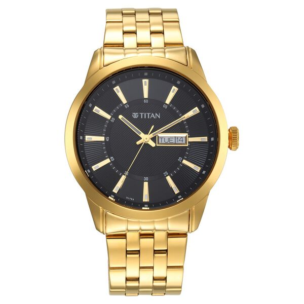 Titan Regalia Opulent Champagne Dial Analog with Day and Date Stainless Steel Strap watch for Men - image number 1
