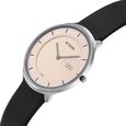 Titan Edge Murals Quartz Analog Pink Dial Black Leather Strap Watch For Men - image number 2