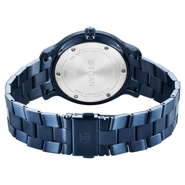 Titan Classic Distincta Blue Dial Analog with Date Stainless Steel Strap watch for Men - image number 4