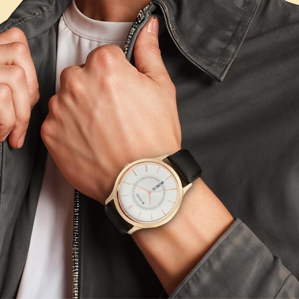 Titan Lagan White Dial Analog Day/Date Leather Strap Watch for Men - image number 5