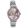 Sonata Verve Quartz Multifunction Pink Dial Rose Gold Metal Strap Watch For Women - image number 1