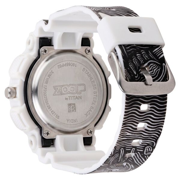 Zoop Samurai Quartz Digital Watch For Boys With Silver Dial White Polyether Strap From House Of Titan - image number 7
