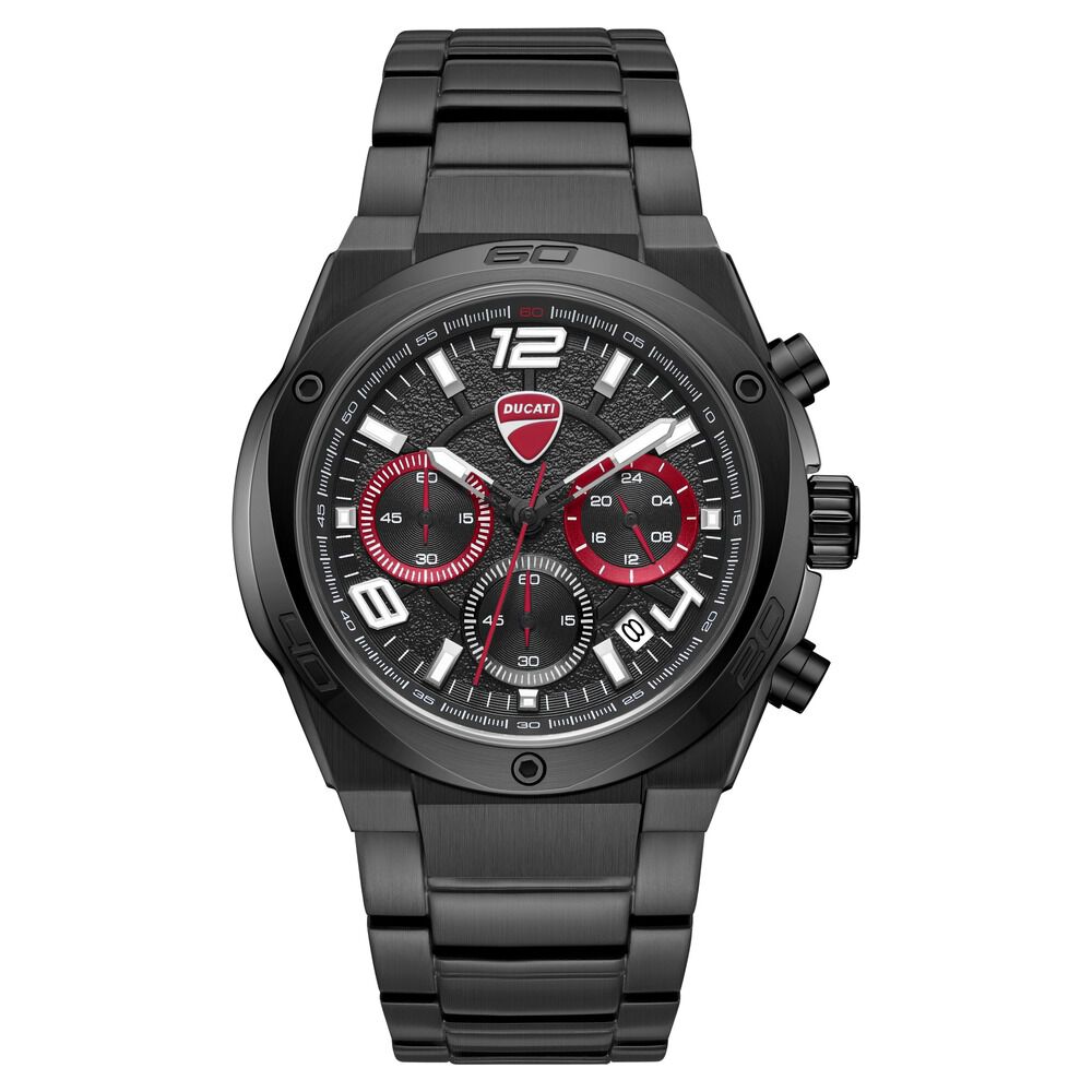 Ducati Quartz Chronograph Black Dial Black Stainless Steel Strap Watch For Men-picture-31