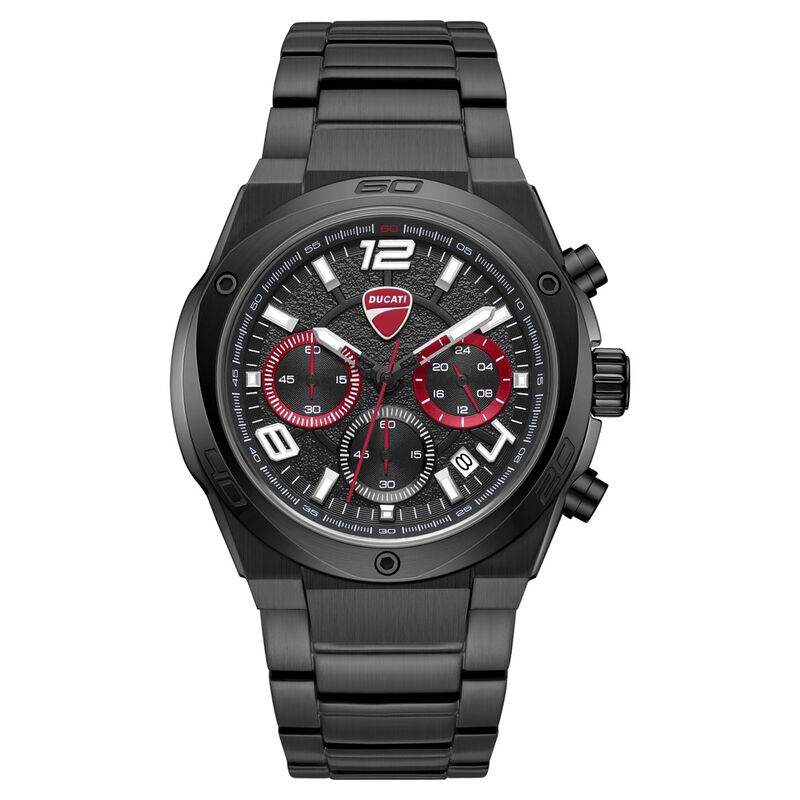 Ducati Quartz Chronograph Black Dial Black Stainless Steel Strap Watch For Men