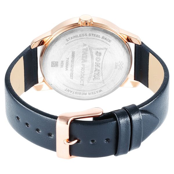 Sonata Quartz Multifunction Silver Dial Leather Strap Watch for Men - image number 3