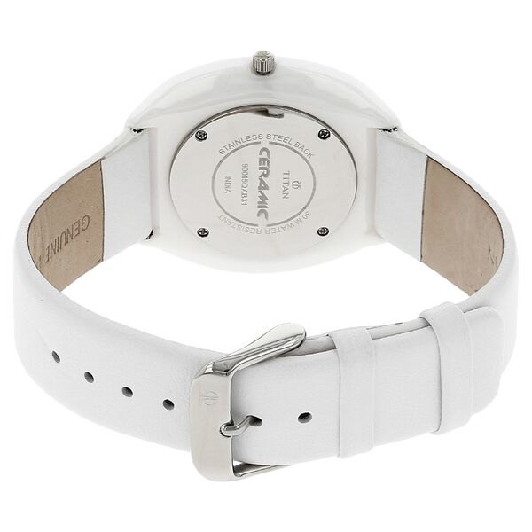 Titan Analog White Dial Leather Strap watch for Men - image number 3