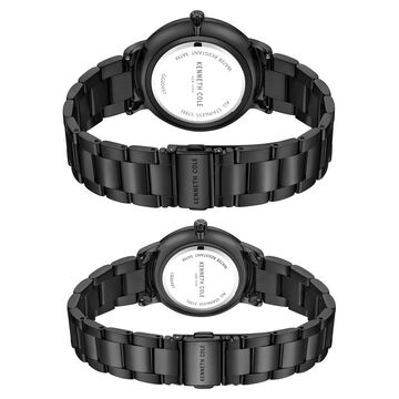 Kenneth Cole Quartz Analog Black Dial Stainless Steel Strap Watch for Couple