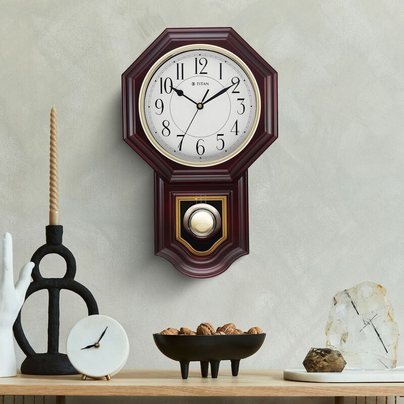 Classic Brown Colour Pendulum Clock with a Westminster chime - 47.4 cm x 29.8 cm (Large)