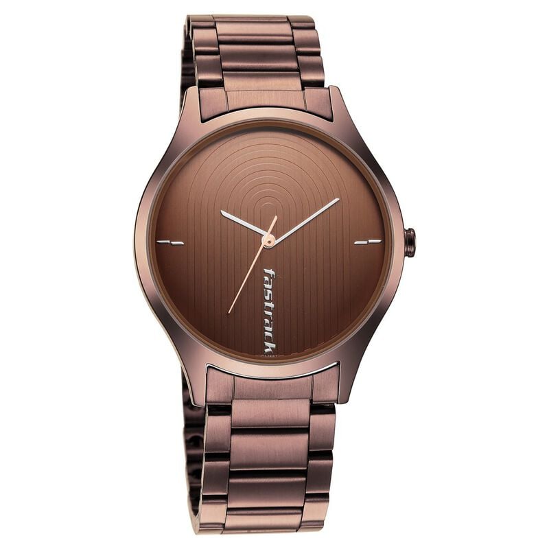 Fastrack Style Up Quartz Analog Brown Dial Stainless Steel Strap Watch for Guys - image number 1